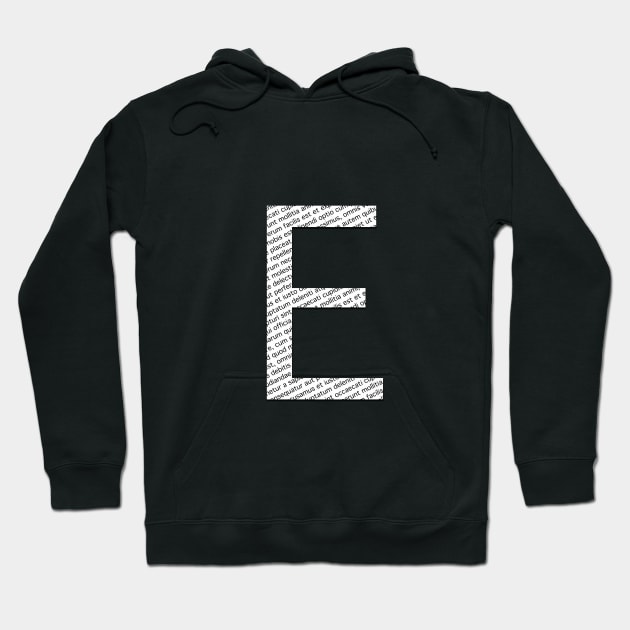 Typographic monogram cutout E Hoodie by Slownessi